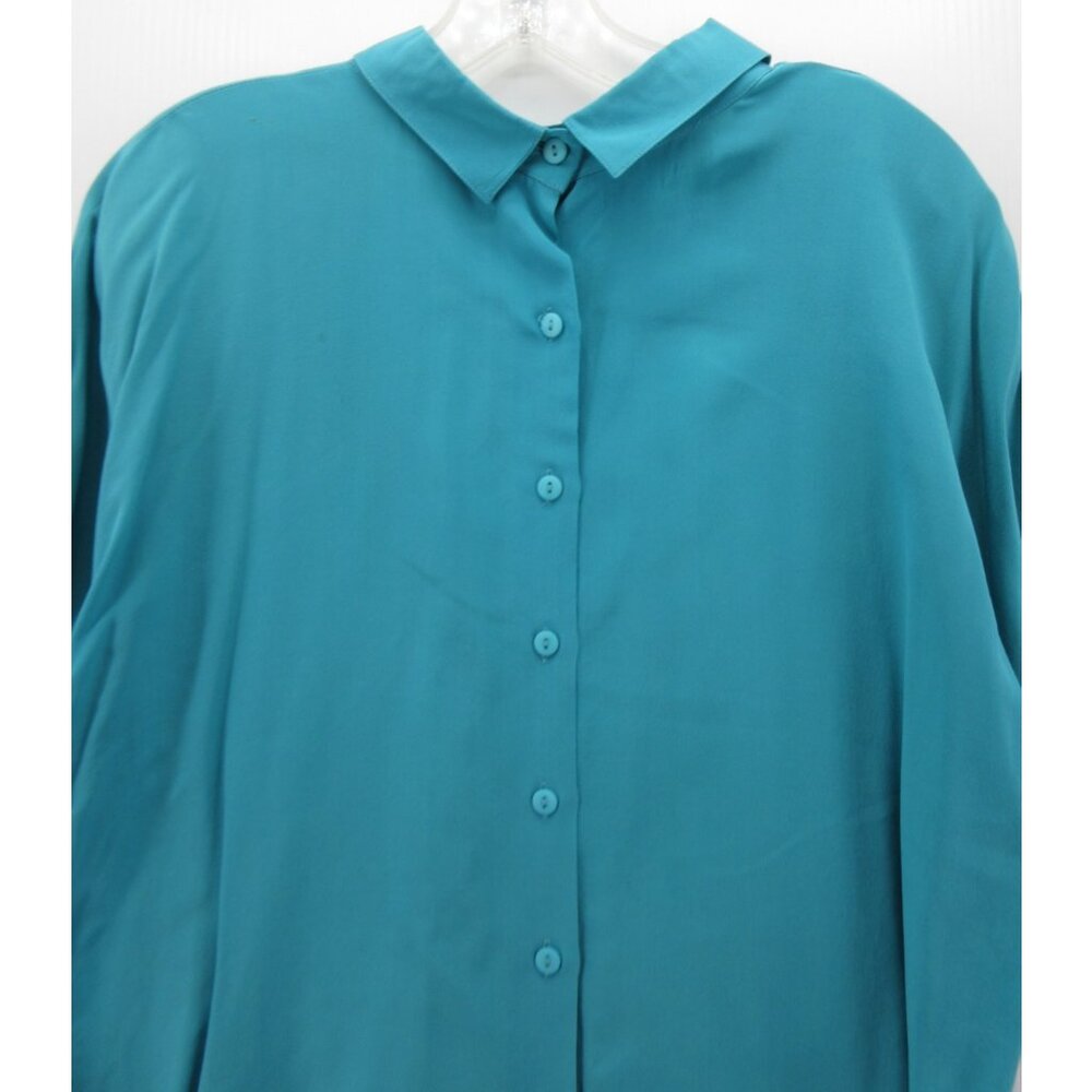 VINTAGE Fenn Wright & Manson Top Medium Large Silk Blouse Cropped * - Picture 11 of 14